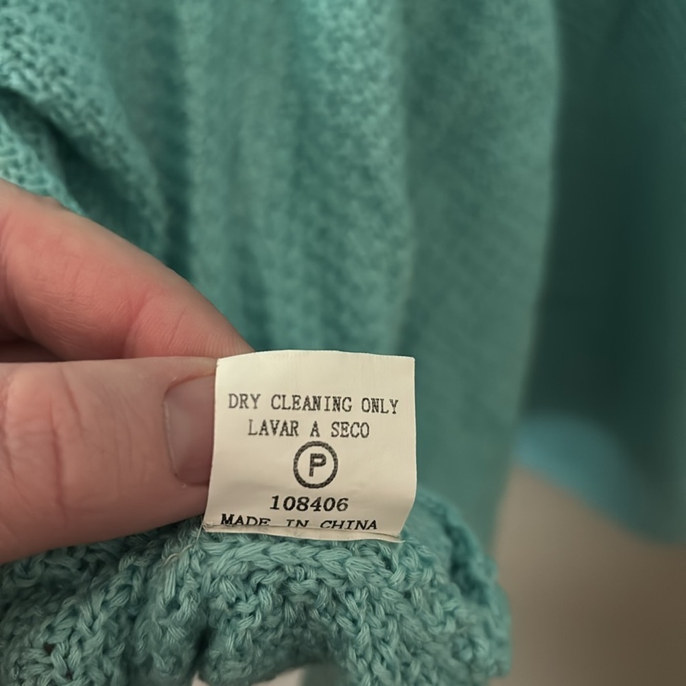 Womens Staccato Dolman Sleeve Lightweight loose knit Sweater Cardigan, Blue, S/M - Picture 6 of 7